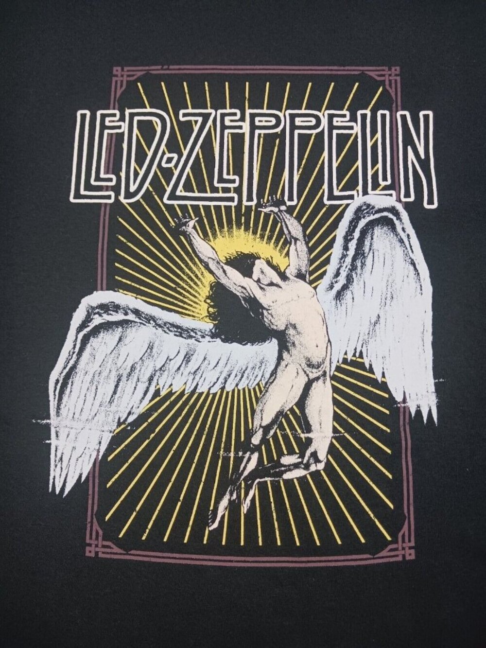 Led Zeppelin Angel Graphic TShirt Unisex SMALL Black Unisex 100% Cotton Tee NEW - Picture 4 of 10